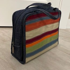 Bath & Body Works Multicolor Striped Travel Bag